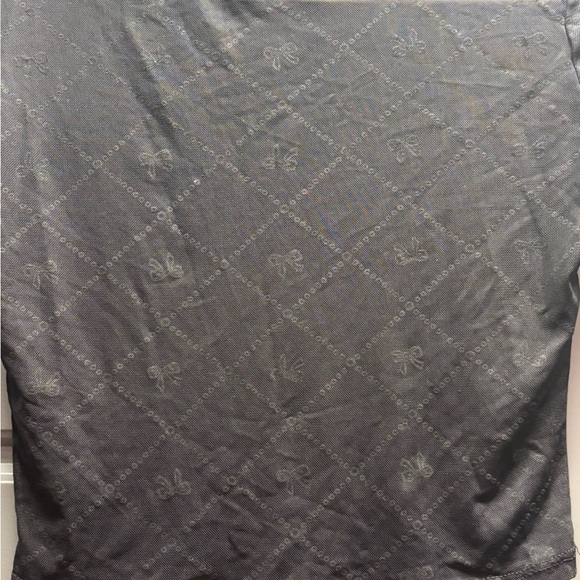 Black sheer mesh bow crop shirt (similar to Marine Serre sheer top) - Picture 11 of 14